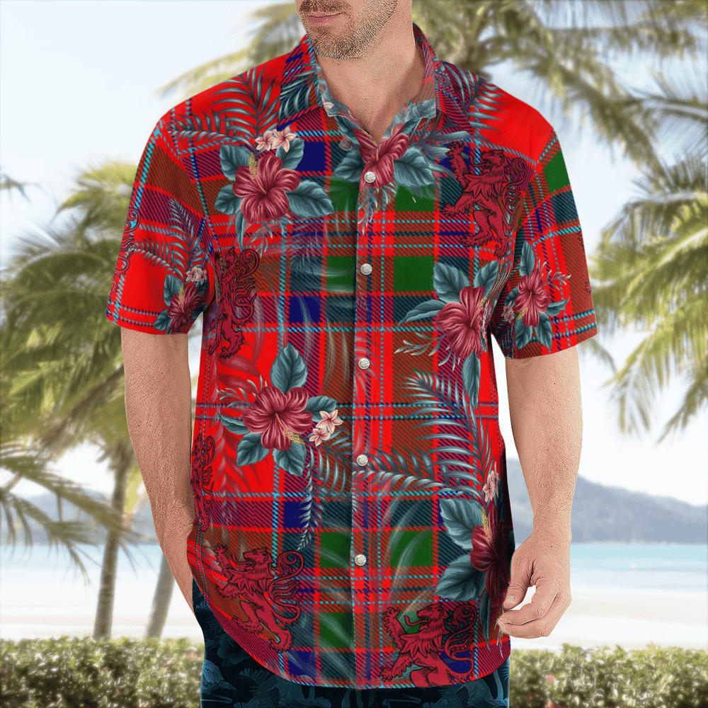 Clan MacGillivray Modern Tartan Scottish Lion Hawaiian Shirt BH79 MacGillivray Modern Tartan Tartan Hawaii Shirt