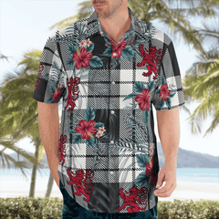 Clan MacFarlane Black & White Ancient Tartan Scottish Lion Hawaiian Shirt UX78 MacFarlane Black & White Ancient Tartan Tartan Hawaii Shirt