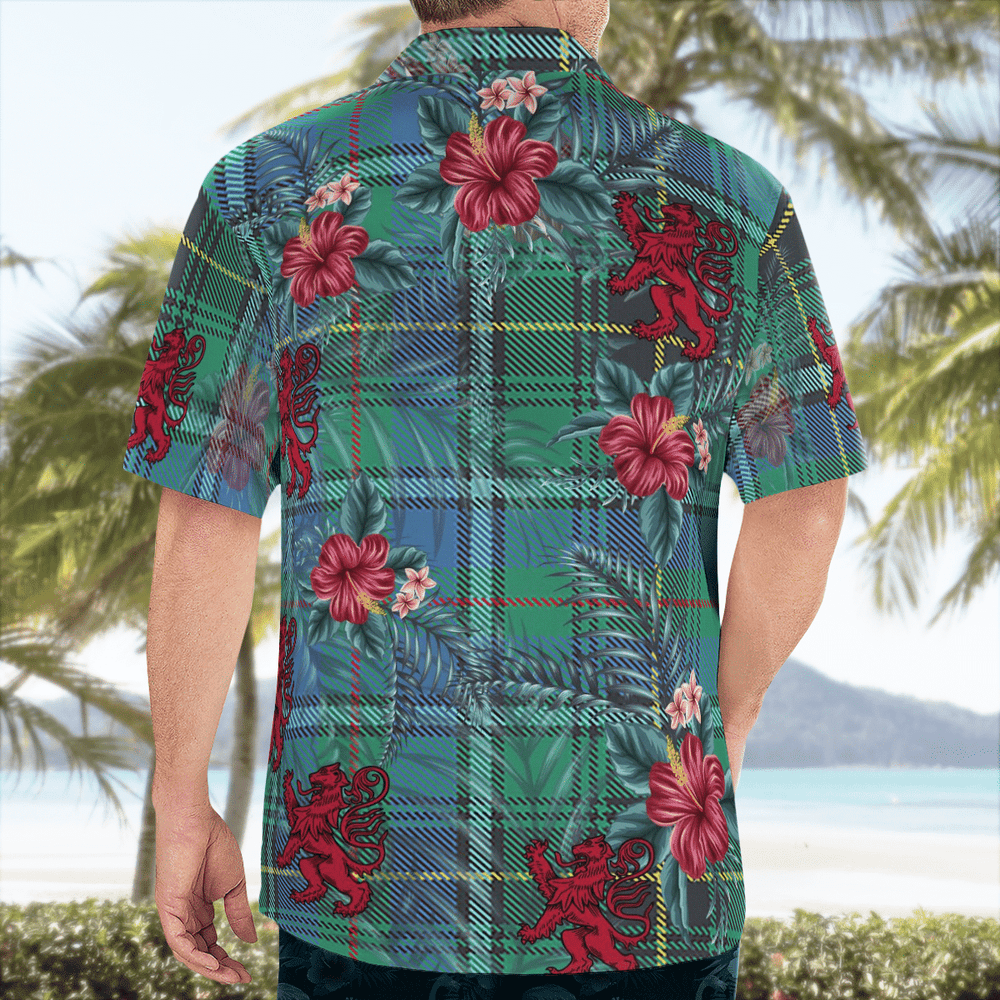 Clan MacInnes Ancient Tartan Scottish Lion Hawaiian Shirt VW91 MacInnes Ancient Tartan Tartan Hawaii Shirt
