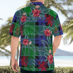 Clan Graham of Menteith Modern Tartan Scottish Lion Hawaiian Shirt ED14 Graham of Menteith Modern Tartan Tartan Hawaii Shirt