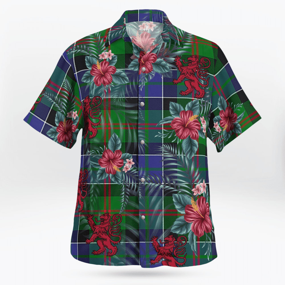 Clan Paterson Tartan Scottish Lion Hawaiian Shirt XZ25 Paterson Tartan Tartan Hawaii Shirt