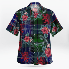 Clan Russell Modern Tartan Scottish Lion Hawaiian Shirt UZ72 Russell Modern Tartan Tartan Hawaii Shirt