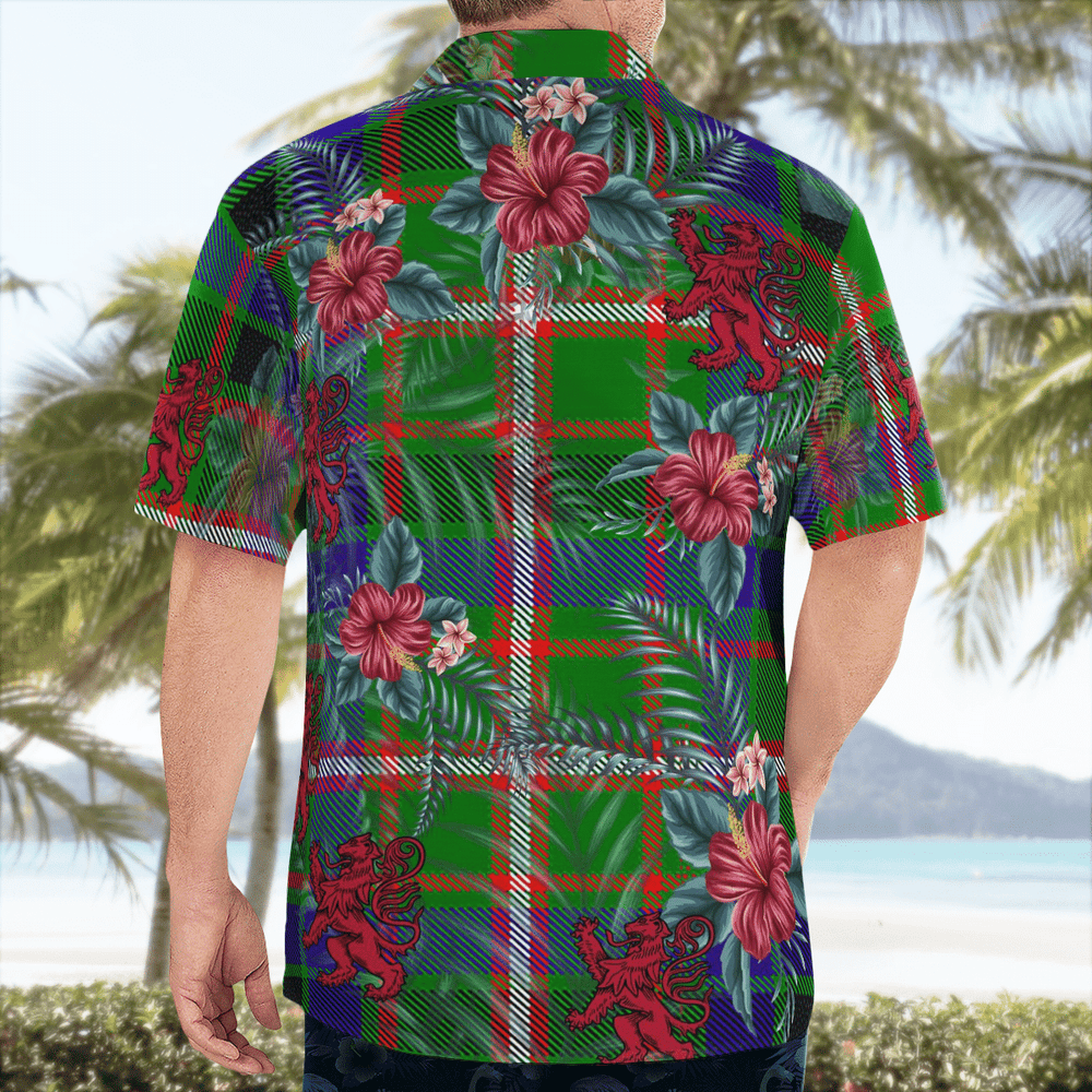 Clan Reid Green Tartan Scottish Lion Hawaiian Shirt FV94 Reid Green Tartan Tartan Hawaii Shirt
