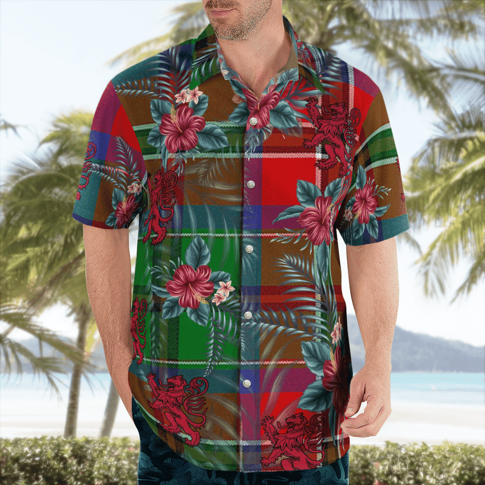 Clan MacCulloch Tartan Scottish Lion Hawaiian Shirt CR78 MacCulloch Tartan Tartan Hawaii Shirt