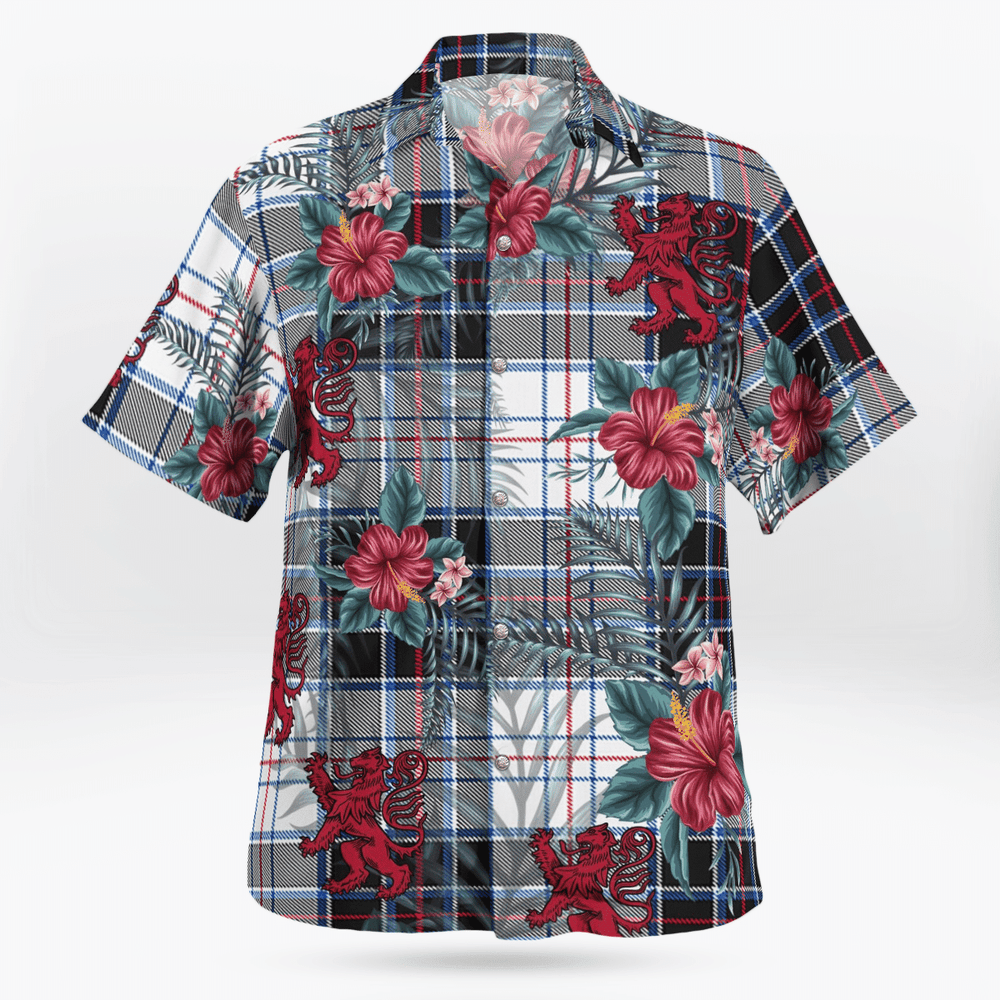 Clan MacRae Dress Modern Tartan Scottish Lion Hawaiian Shirt JS47 MacRae Dress Modern Tartan Tartan Hawaii Shirt