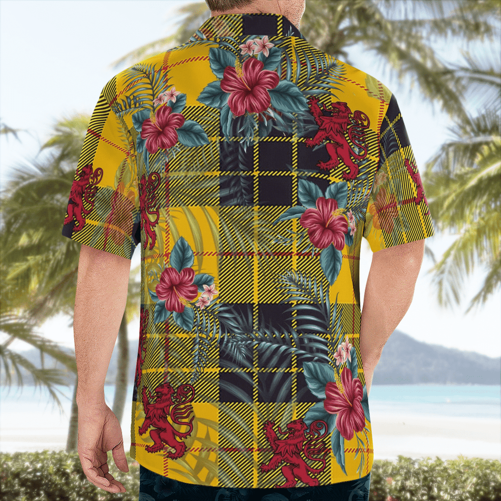 Clan MacLeod of Lewis Ancient Tartan Scottish Lion Hawaiian Shirt JW82 MacLeod of Lewis Ancient Tartan Tartan Hawaii Shirt