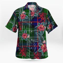 Clan Leslie Hunting Tartan Scottish Lion Hawaiian Shirt OW65 Leslie Hunting Tartan Tartan Hawaii Shirt
