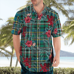 Clan Scott Green Ancient Tartan Scottish Lion Hawaiian Shirt IH25 Scott Green Ancient Tartan Tartan Hawaii Shirt