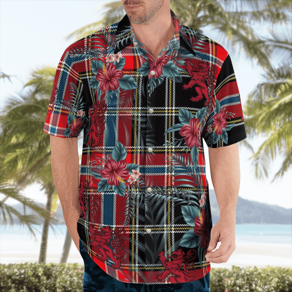 Clan Norwegian Night Tartan Scottish Lion Hawaiian Shirt SD12 Norwegian Night Tartan Tartan Hawaii Shirt