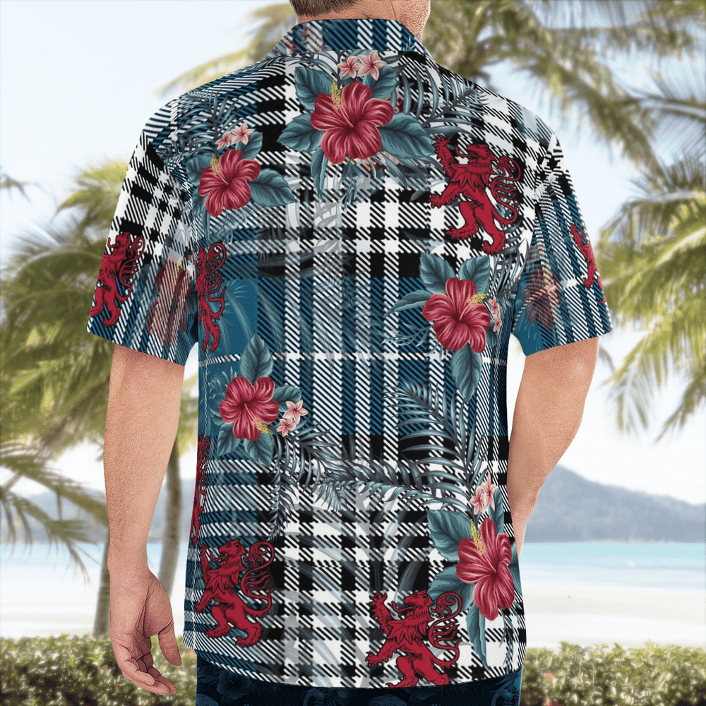 Clan Napier Modern Tartan Scottish Lion Hawaiian Shirt JO38 Napier Modern Tartan Tartan Hawaii Shirt