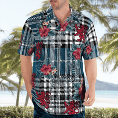 Clan Napier Modern Tartan Scottish Lion Hawaiian Shirt JO38 Napier Modern Tartan Tartan Hawaii Shirt