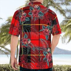 Clan Wallace Hunting Red Tartan Scottish Lion Hawaiian Shirt DE57 Wallace Hunting Red Tartan Tartan Hawaii Shirt