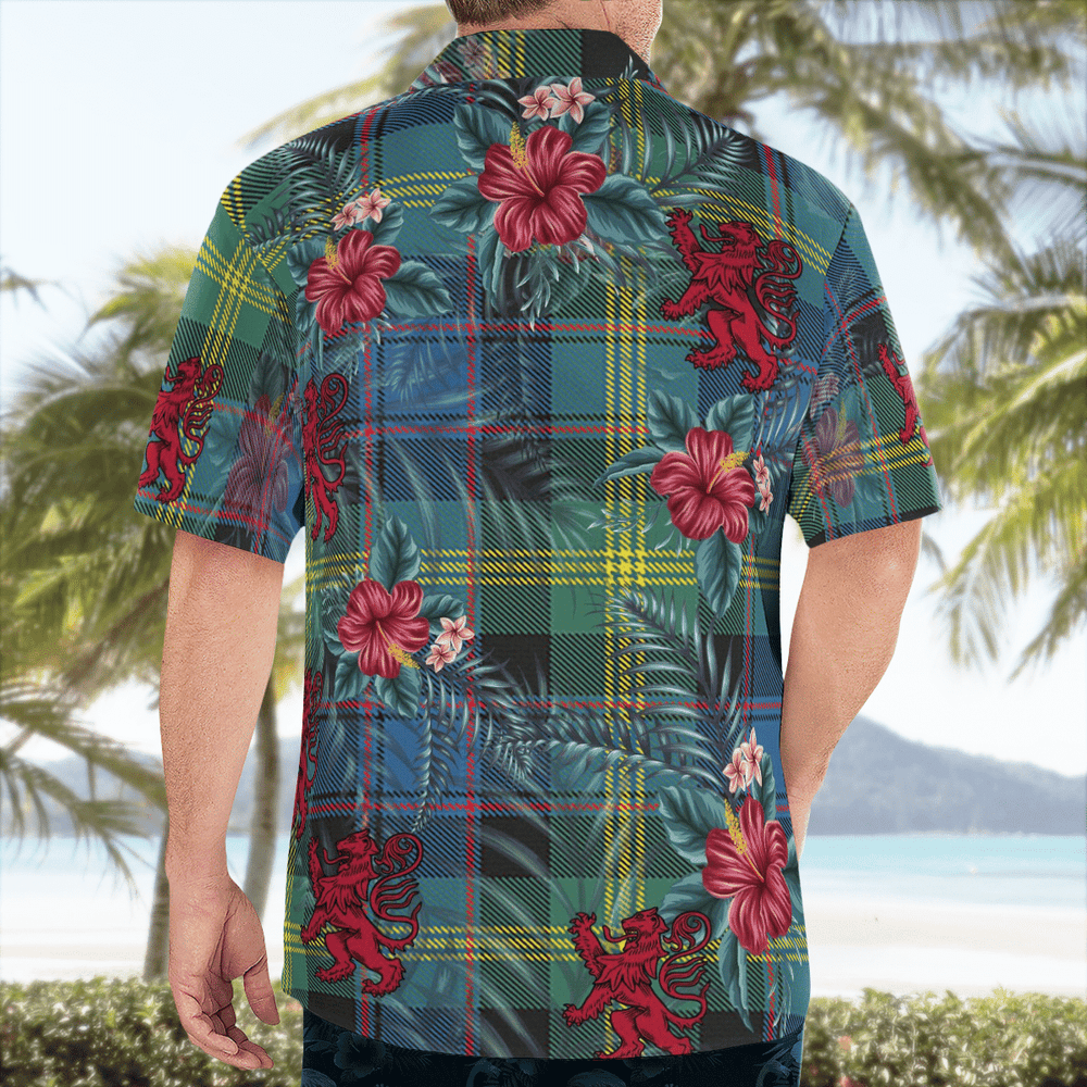 Clan Watson Ancient Tartan Scottish Lion Hawaiian Shirt DI65 Watson Ancient Tartan Tartan Hawaii Shirt