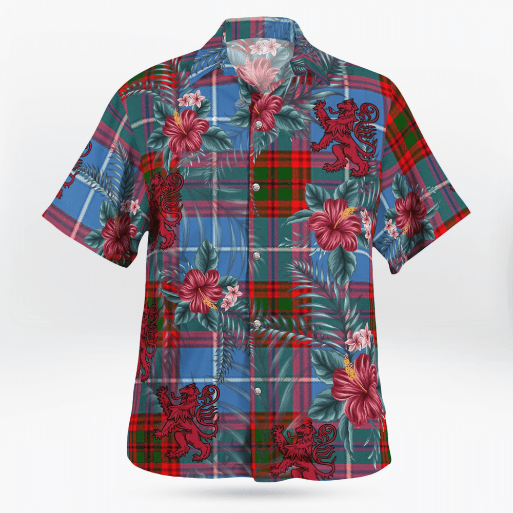 Clan Trotter Tartan Scottish Lion Hawaiian Shirt RP51 Trotter Tartan Tartan Hawaii Shirt