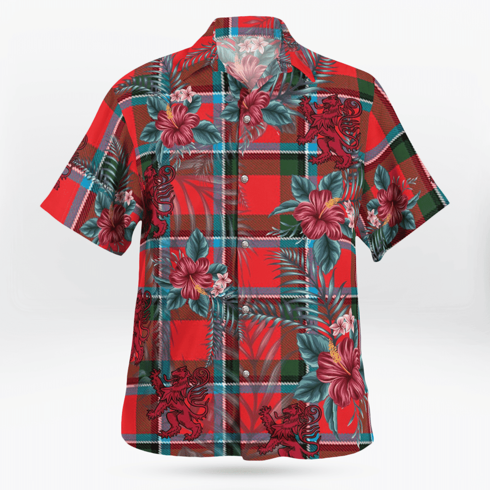 Clan Sinclair Modern Tartan Scottish Lion Hawaiian Shirt YU57 Sinclair Modern Tartan Tartan Hawaii Shirt