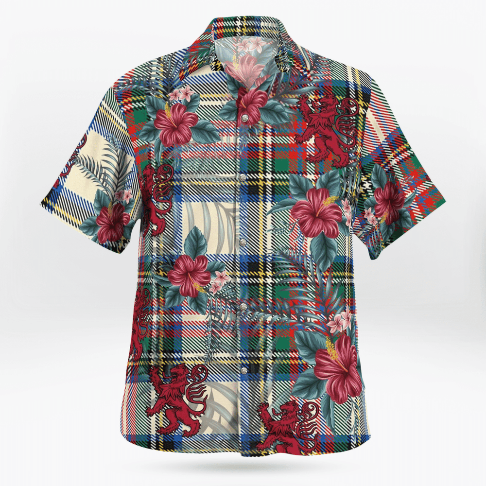 Clan Stewart Dress Ancient Tartan Scottish Lion Hawaiian Shirt ZW96 Stewart Dress Ancient Tartan Tartan Hawaii Shirt