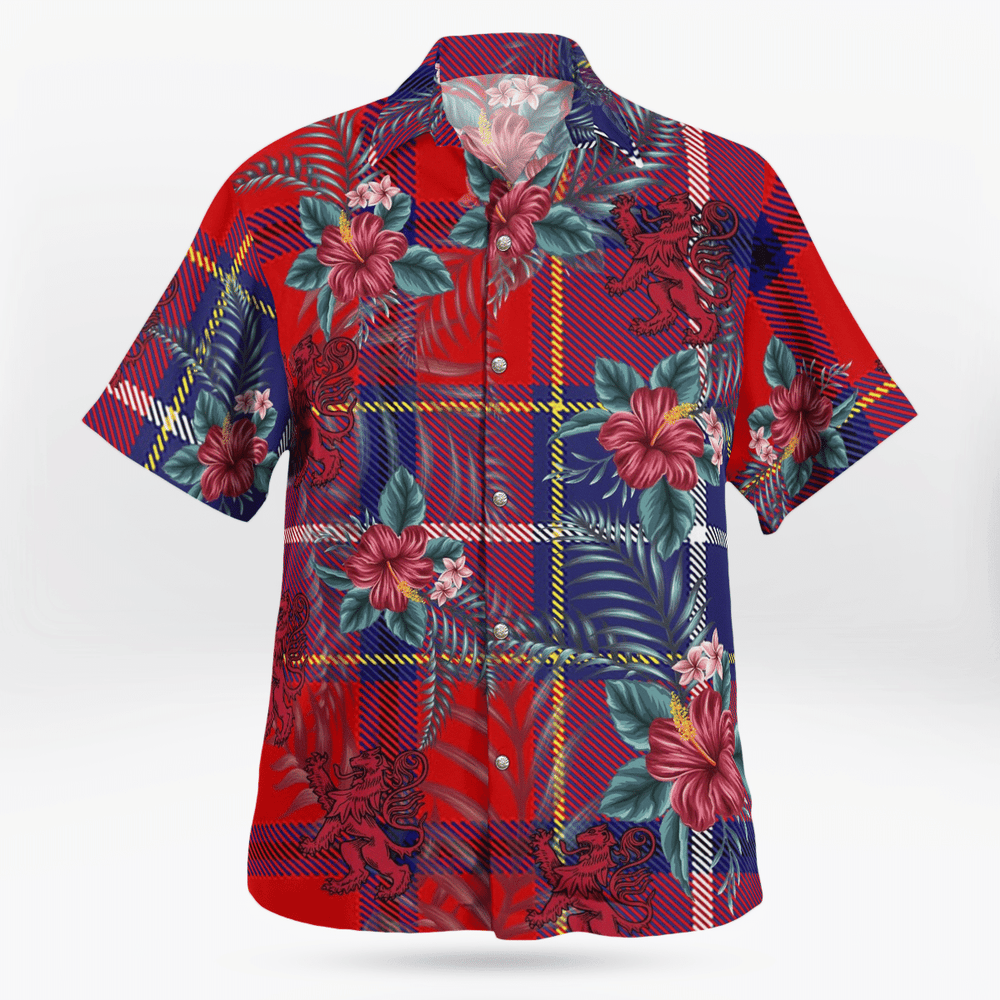 Clan Wishart Dress Tartan Scottish Lion Hawaiian Shirt QX91 Wishart Dress Tartan Tartan Hawaii Shirt
