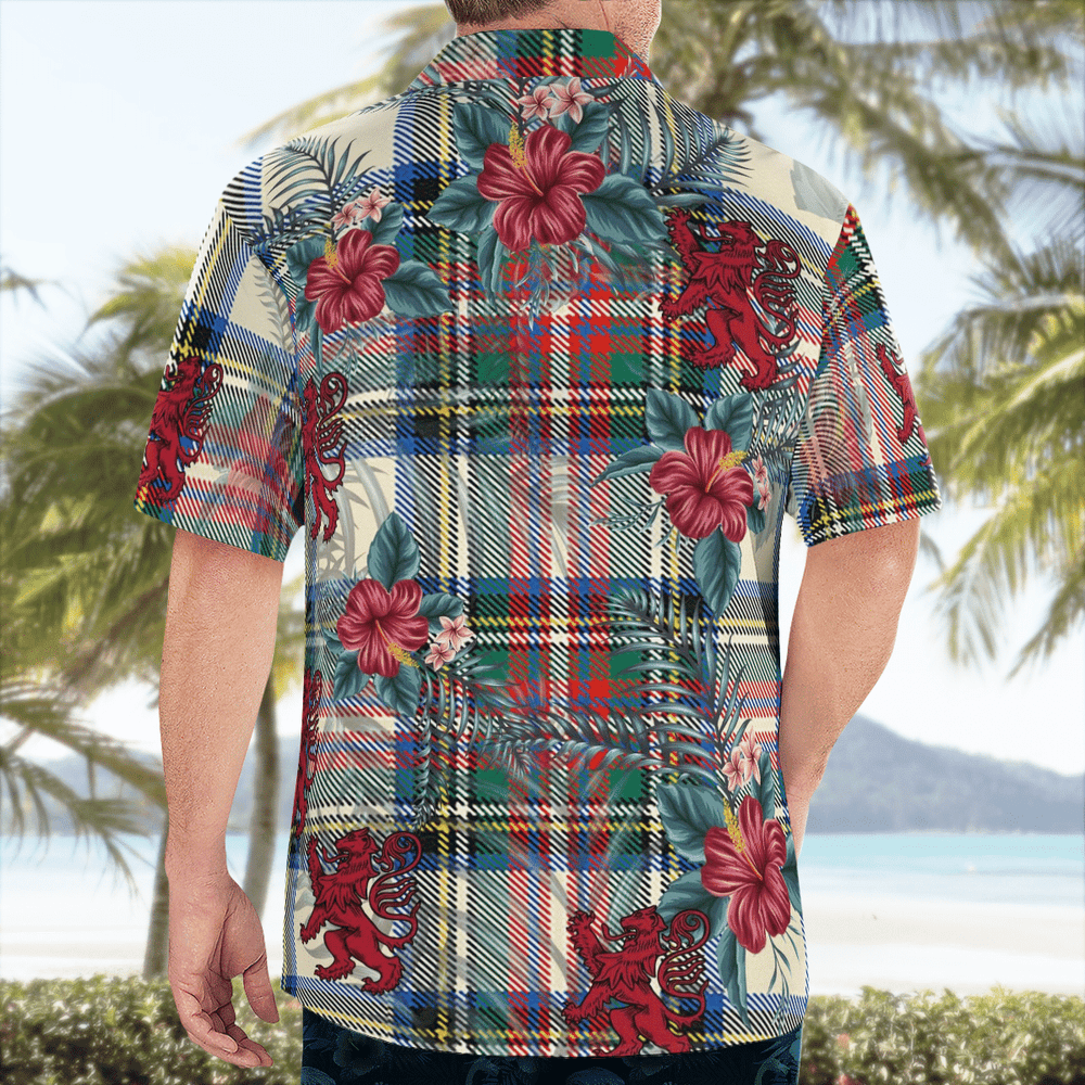 Clan Stewart Dress Ancient Tartan Scottish Lion Hawaiian Shirt ZW96 Stewart Dress Ancient Tartan Tartan Hawaii Shirt