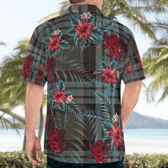 Clan Stewart Old Weathered Tartan Scottish Lion Hawaiian Shirt OM29 Stewart Old Weathered Tartan Tartan Hawaii Shirt
