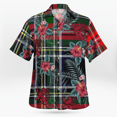 Clan Stewart Black Tartan Scottish Lion Hawaiian Shirt WS35 Stewart Black Tartan Tartan Hawaii Shirt