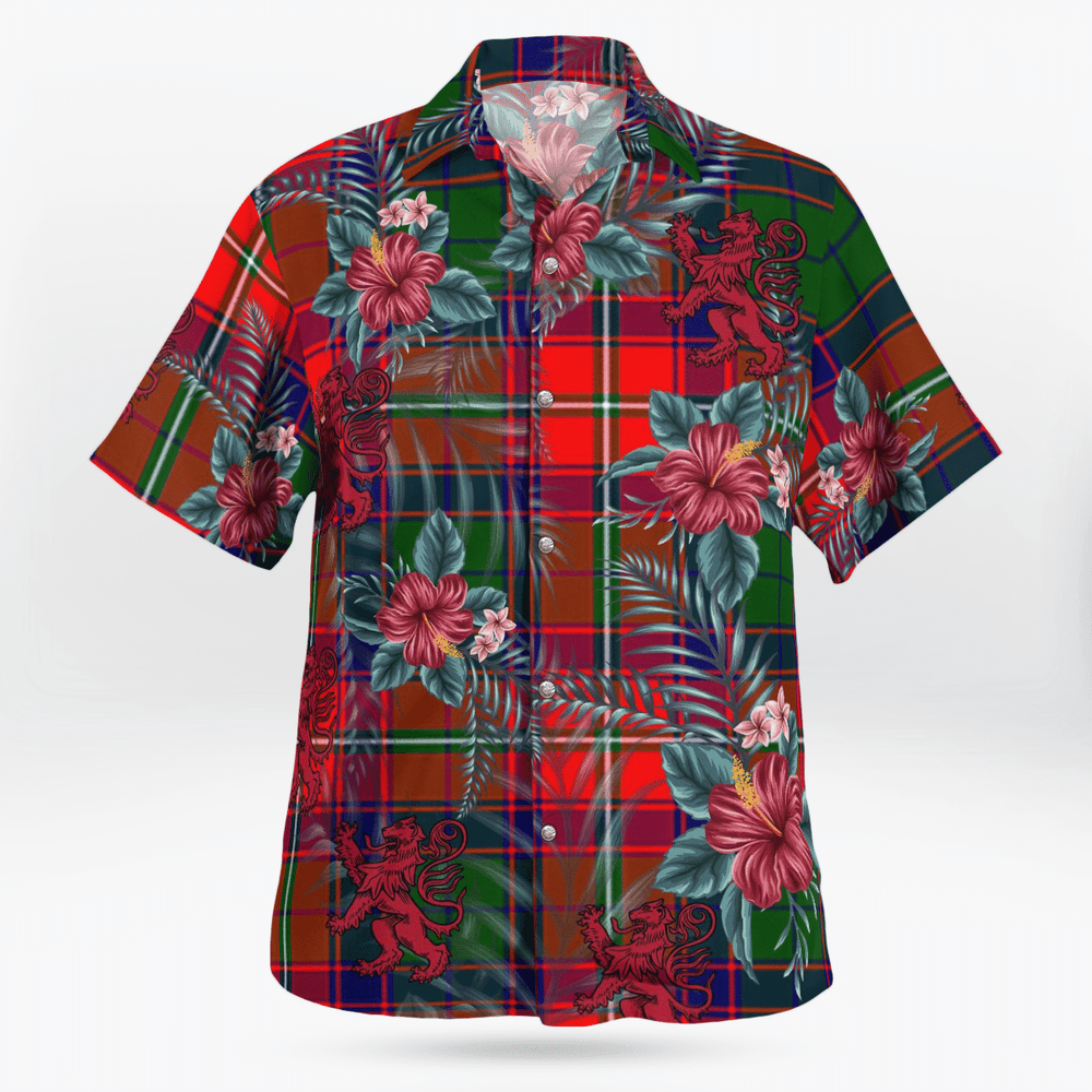 Clan Mow (Roxburgh) Tartan Scottish Lion Hawaiian Shirt CF20 Mow (Roxburgh) Tartan Tartan Hawaii Shirt