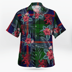 Clan Urquhart Modern Tartan Scottish Lion Hawaiian Shirt WZ27 Urquhart Modern Tartan Tartan Hawaii Shirt