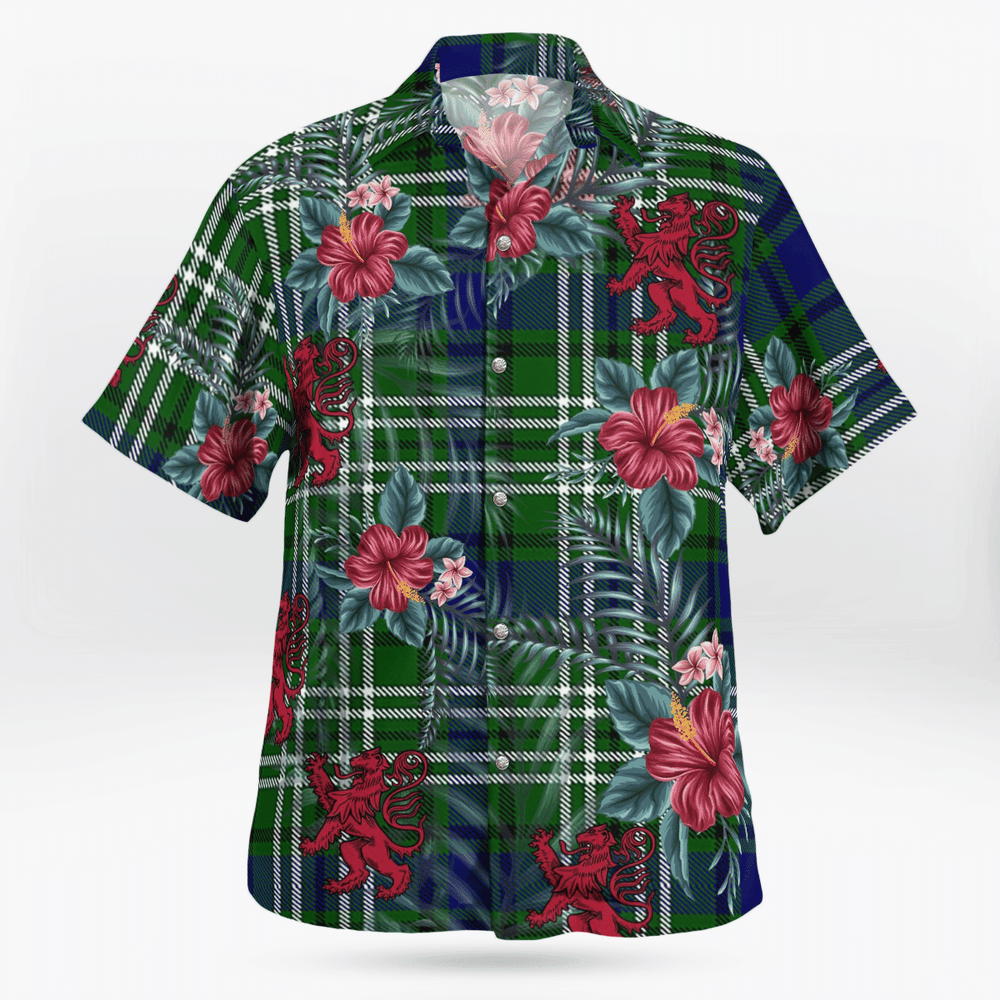 Clan Spottiswood (Tweedside) Tartan Scottish Lion Hawaiian Shirt GA44 Spottiswood (Tweedside) Tartan Tartan Hawaii Shirt