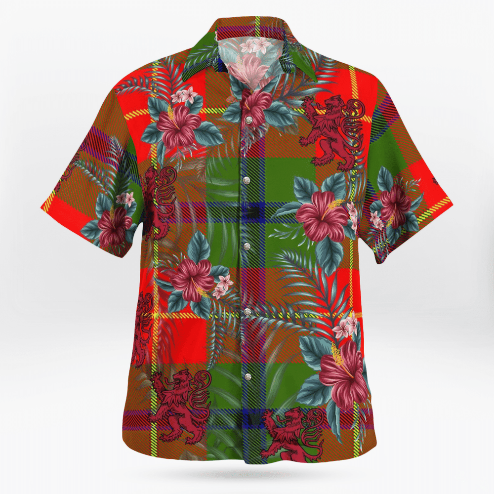 Clan Turnbull Dress Tartan Scottish Lion Hawaiian Shirt BC14 Turnbull Dress Tartan Tartan Hawaii Shirt