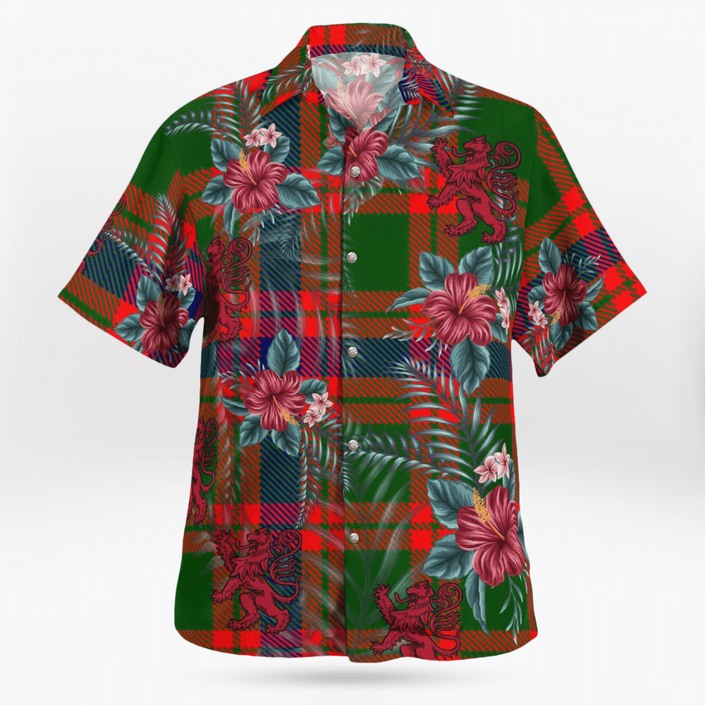 Clan Skene Modern Tartan Scottish Lion Hawaiian Shirt TS48 Skene Modern Tartan Tartan Hawaii Shirt