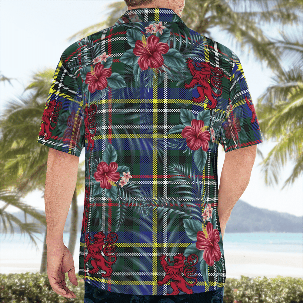 Clan Scott Green Modern Tartan Scottish Lion Hawaiian Shirt PM11 Scott Green Modern Tartan Tartan Hawaii Shirt