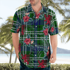 Clan Purves (Tweedside) Tartan Scottish Lion Hawaiian Shirt HT91 Purves (Tweedside) Tartan Tartan Hawaii Shirt