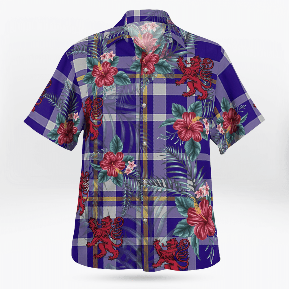 Clan Ochterlony Tartan Scottish Lion Hawaiian Shirt QT94 Ochterlony Tartan Tartan Hawaii Shirt