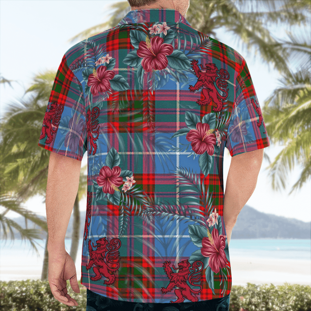 Clan Newton (Edingburg) Tartan Scottish Lion Hawaiian Shirt CT69 Newton (Edingburg) Tartan Tartan Hawaii Shirt