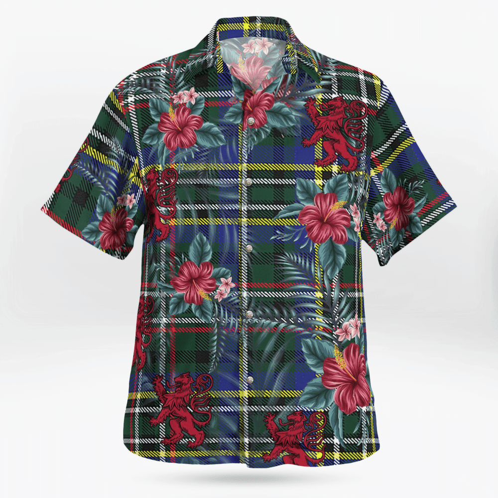 Clan Scott Green Modern Tartan Scottish Lion Hawaiian Shirt PM11 Scott Green Modern Tartan Tartan Hawaii Shirt