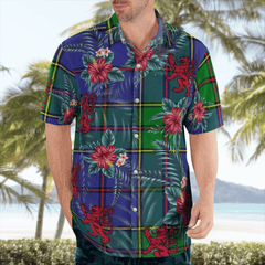 Clan Strachan Tartan Scottish Lion Hawaiian Shirt AW31 Strachan Tartan Tartan Hawaii Shirt