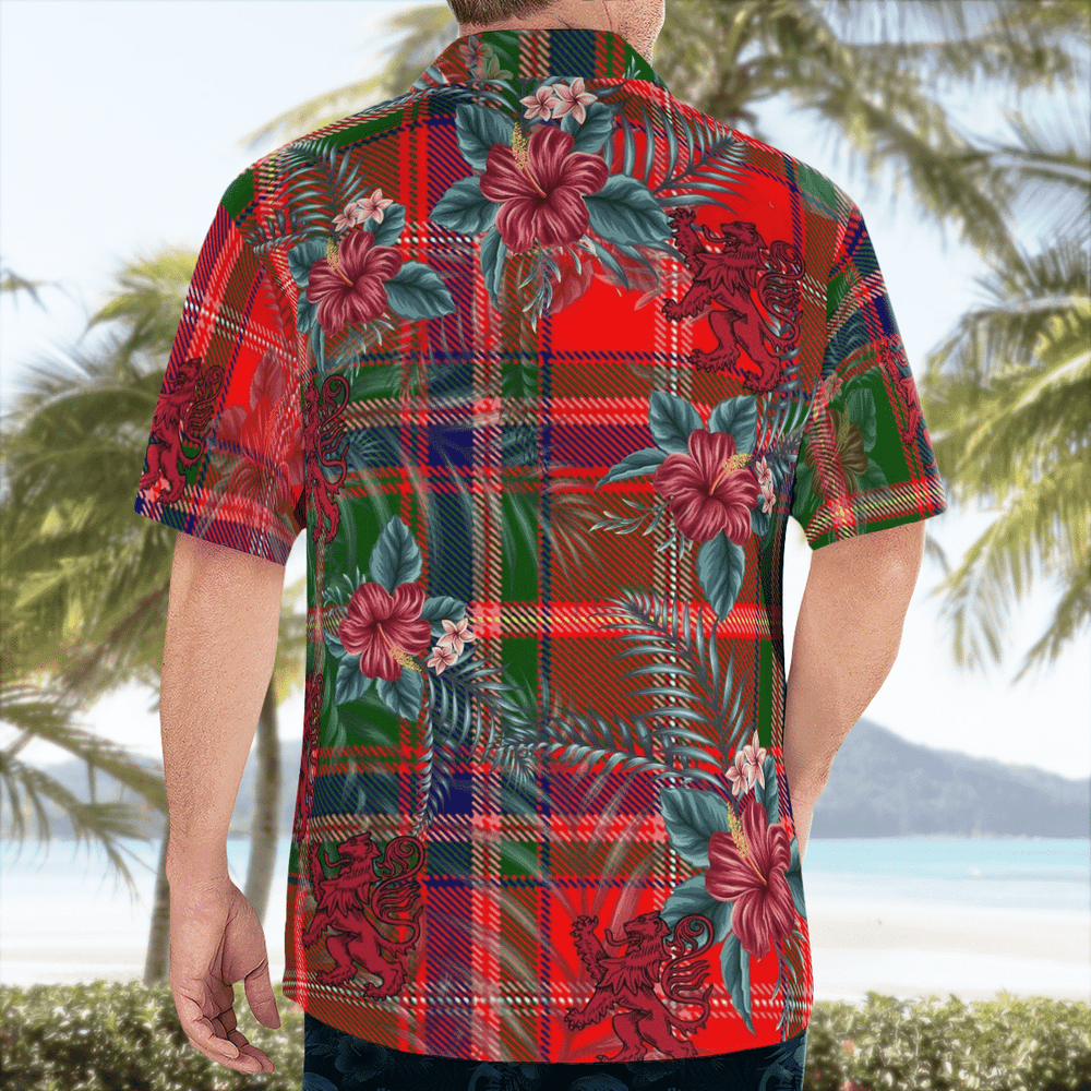 Clan Somerville Modern Tartan Scottish Lion Hawaiian Shirt GU89 Somerville Modern Tartan Tartan Hawaii Shirt
