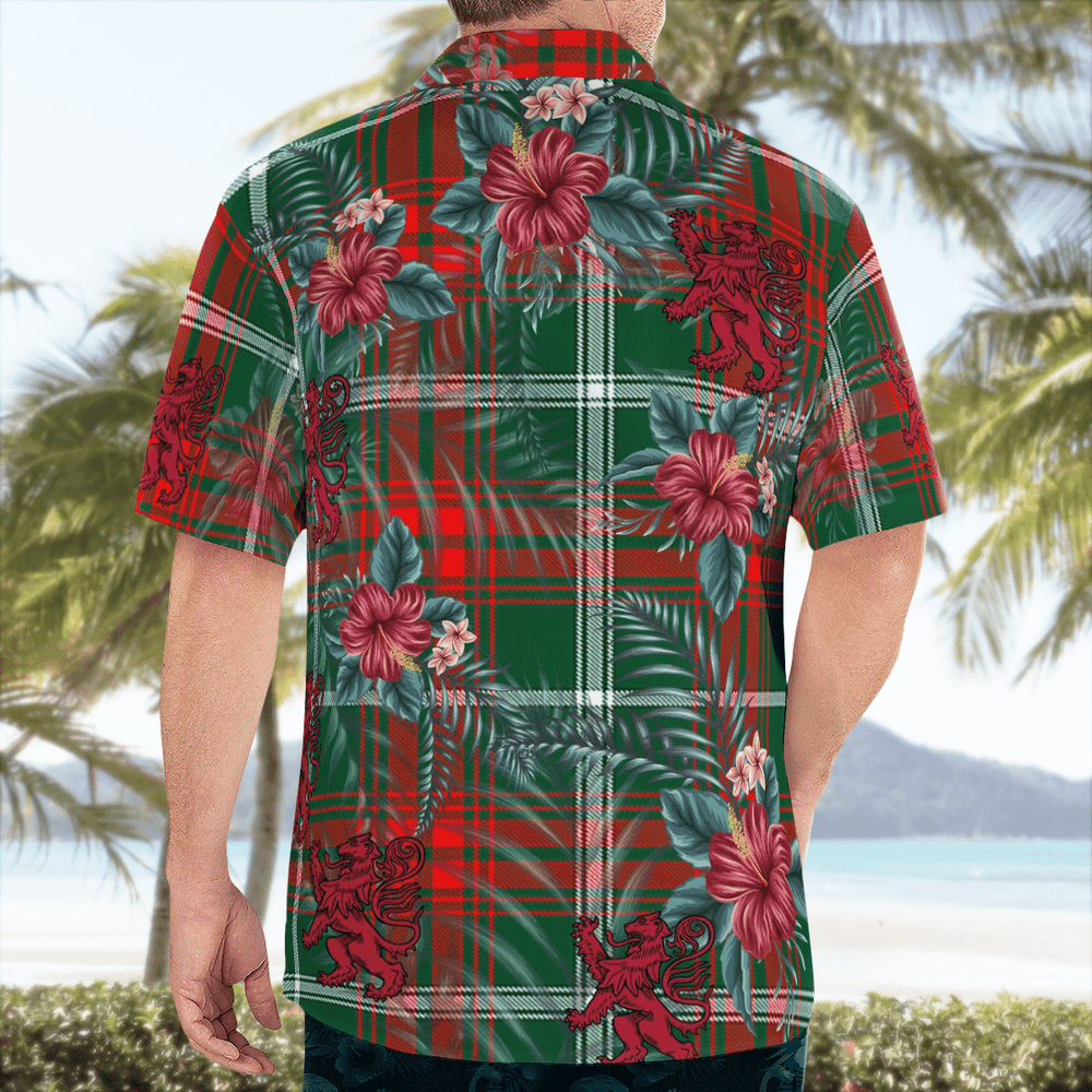 Clan Prince of Wales Tartan Scottish Lion Hawaiian Shirt HU67 Prince of Wales Tartan Tartan Hawaii Shirt