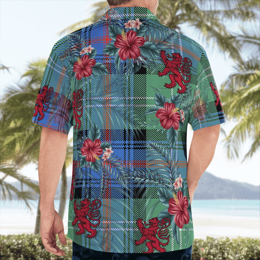 Clan Sutherland Old Ancient Tartan Scottish Lion Hawaiian Shirt KB98 Sutherland Old Ancient Tartan Tartan Hawaii Shirt