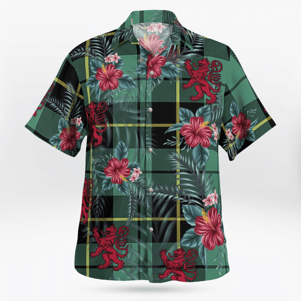 Clan Wallace Hunting Ancient Tartan Scottish Lion Hawaiian Shirt FH97 Wallace Hunting Ancient Tartan Tartan Hawaii Shirt