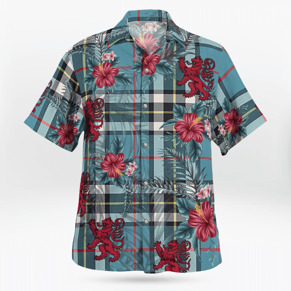 Clan Thomson Tartan Scottish Lion Hawaiian Shirt FF89 Thomson Tartan Tartan Hawaii Shirt