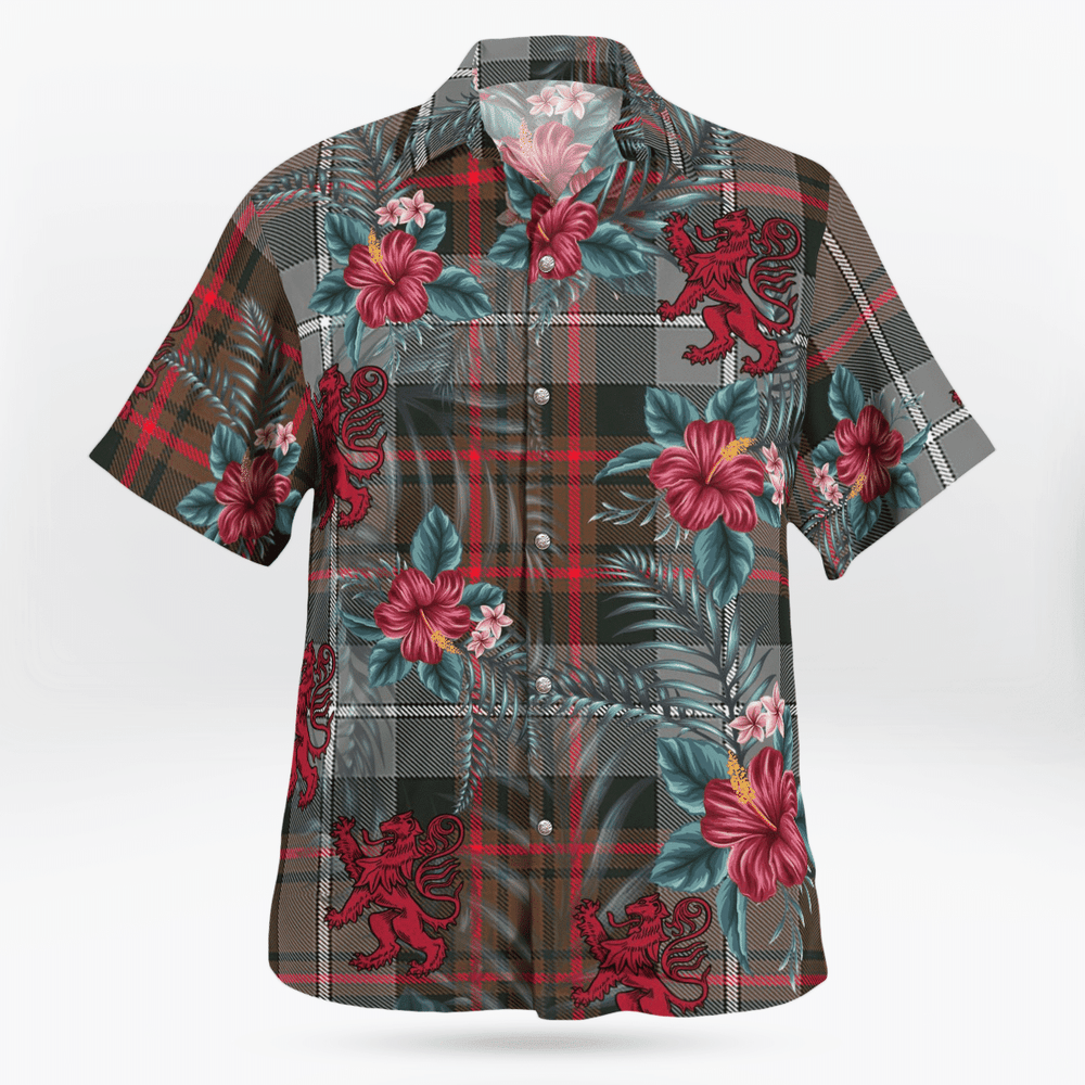 Clan MacRae Hunting Weathered Tartan Scottish Lion Hawaiian Shirt HG50 MacRae Hunting Weathered Tartan Tartan Hawaii Shirt