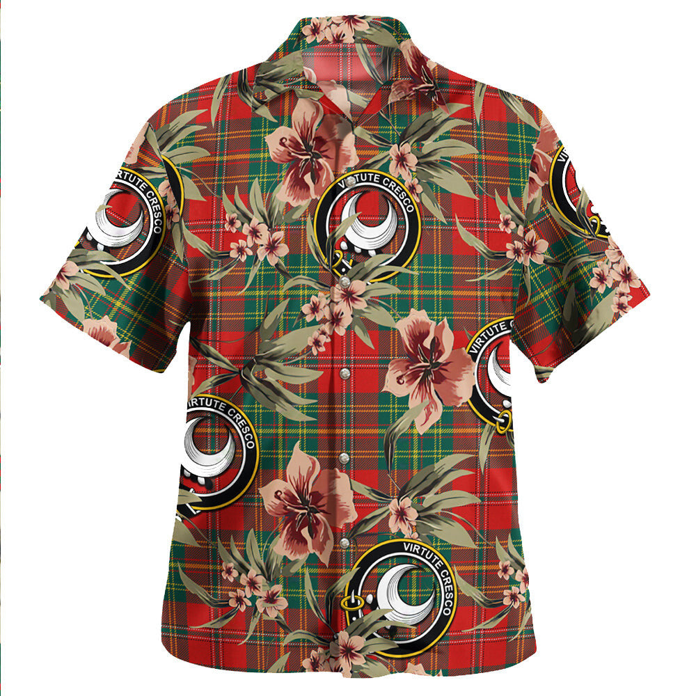 Clan Leask Modern Tartan Crest Badge Aloha Hawaiian Shirt Tropical Old Style GG48 Leask Modern Tartan Tartan Today