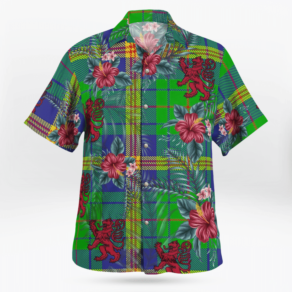 Clan New Mexico Tartan Scottish Lion Hawaiian Shirt UP86 New Mexico Tartan Tartan Hawaii Shirt
