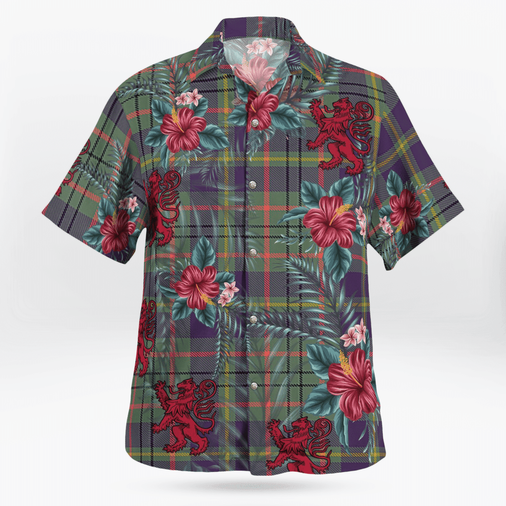 Clan Taylor Weathered Tartan Scottish Lion Hawaiian Shirt OH40 Taylor Weathered Tartan Tartan Hawaii Shirt