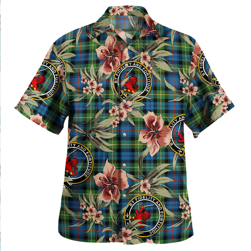 Clan Farquharson Ancient Tartan Crest Badge Aloha Hawaiian Shirt Tropical Old Style GI10 Farquharson Ancient Tartan Tartan Today
