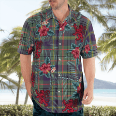 Clan Taylor Weathered Tartan Scottish Lion Hawaiian Shirt OH40 Taylor Weathered Tartan Tartan Hawaii Shirt
