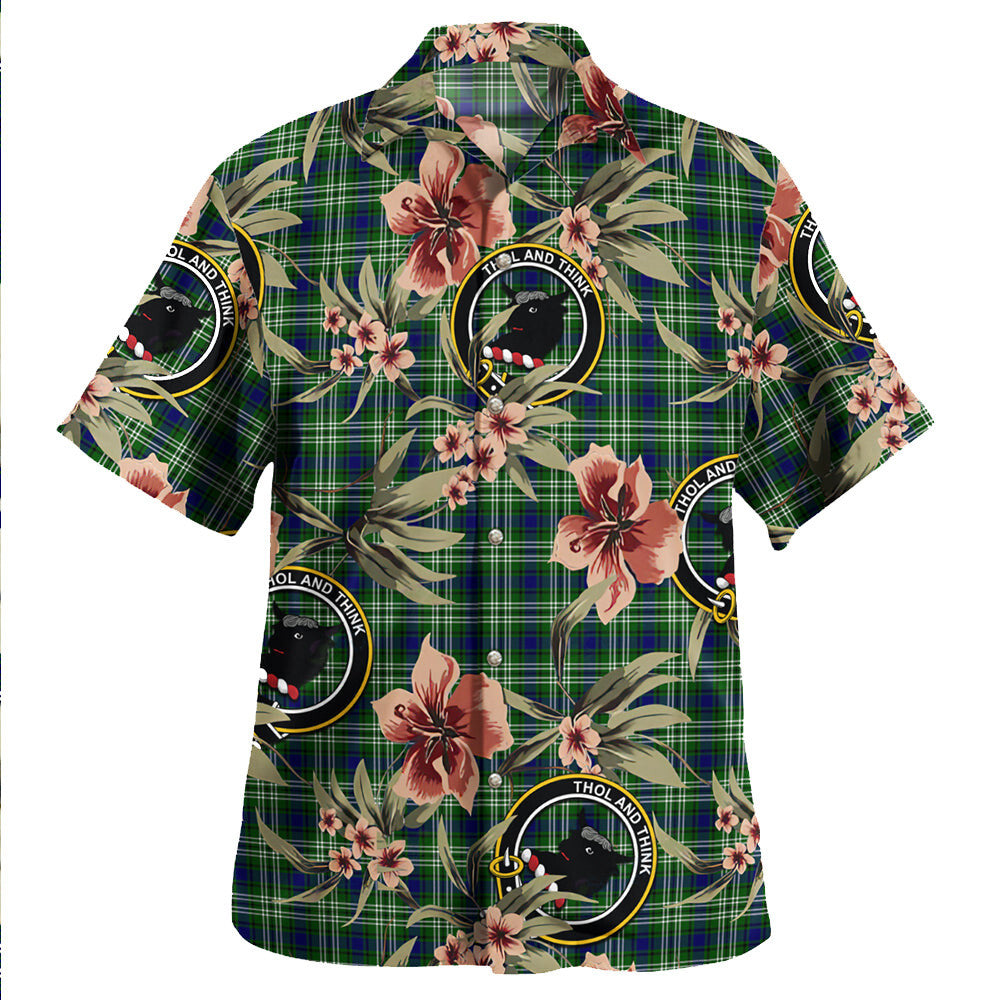 Clan Tweedside District Tartan Crest Badge Aloha Hawaiian Shirt Tropical Old Style TG84 Tweedside District Tartan Tartan Today