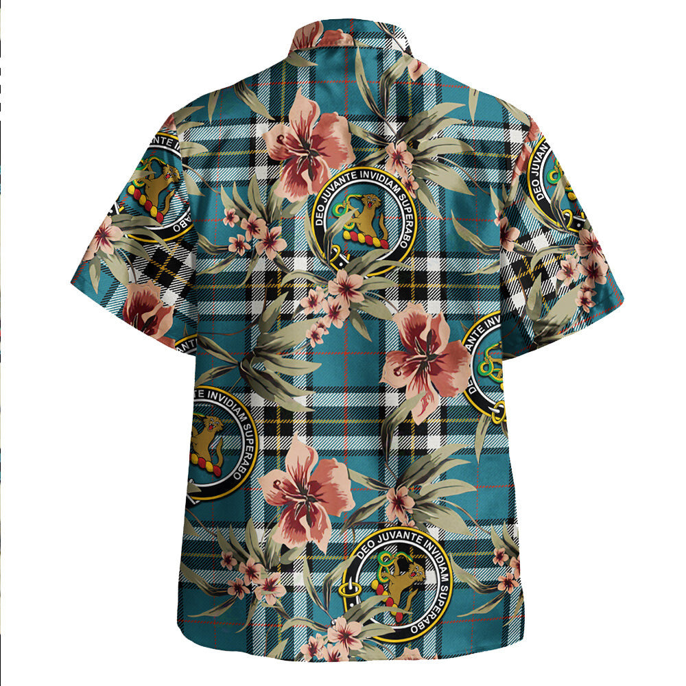 Clan Thomson Blue (MacThomas BlueThompson Dress) Ancient Tartan Crest Badge Aloha Hawaiian Shirt Tropical Old Style KU98 Thomson Blue (MacThomas BlueThompson Dress) Ancient Tartan Tartan Today