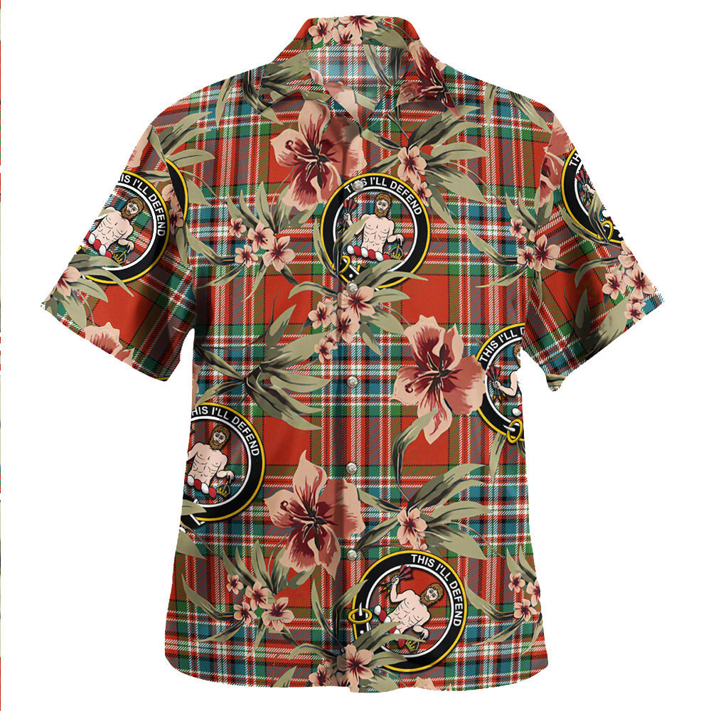 Clan MacFarlane Red Ancient Tartan Crest Badge Aloha Hawaiian Shirt Tropical Old Style VH39 MacFarlane Red Ancient Tartan Tartan Today
