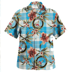 Clan Erskine Burgundy Tartan Crest Badge Aloha Hawaiian Shirt Tropical Old Style XV39 Erskine Burgundy Tartan Tartan Today